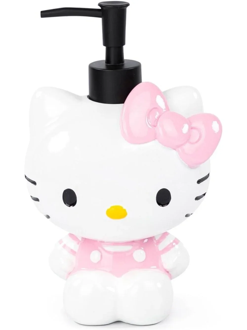 Cute Pink & White Soap Dispenser - Hello Kitty Bathroom Accessory - Resin Lotion